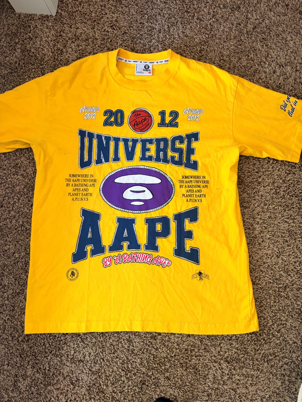 AAPE by A Bathing Ape 2012 Universe Graphic Tee Yellow